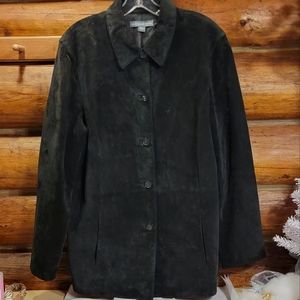 "Northern Isles" SzLg Black Suede/Leather Jacket Like new